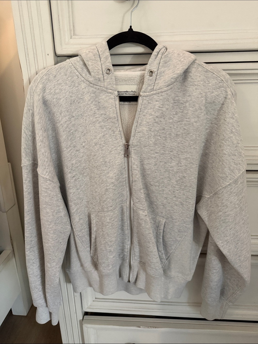 Light Gray Zip-Up Hooded Sweater - women’s - missing ties
